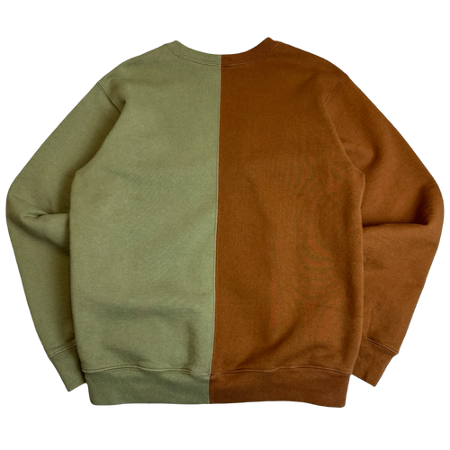 Supreme Split Crewneck Sweatshirt Brown/Olive (USED) | Vintage Clothing Store Canada