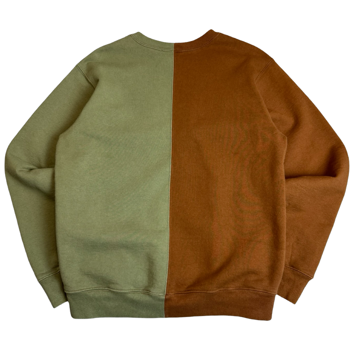 Supreme Split Crewneck Sweatshirt Brown/Olive (USED) | Vitnage Clothing Store Canada