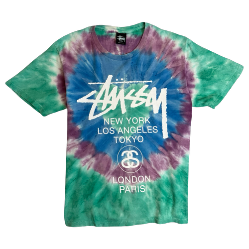 Stussy World Tour Tie Dye Tee (USED) | Vintage Clothing Store Canada