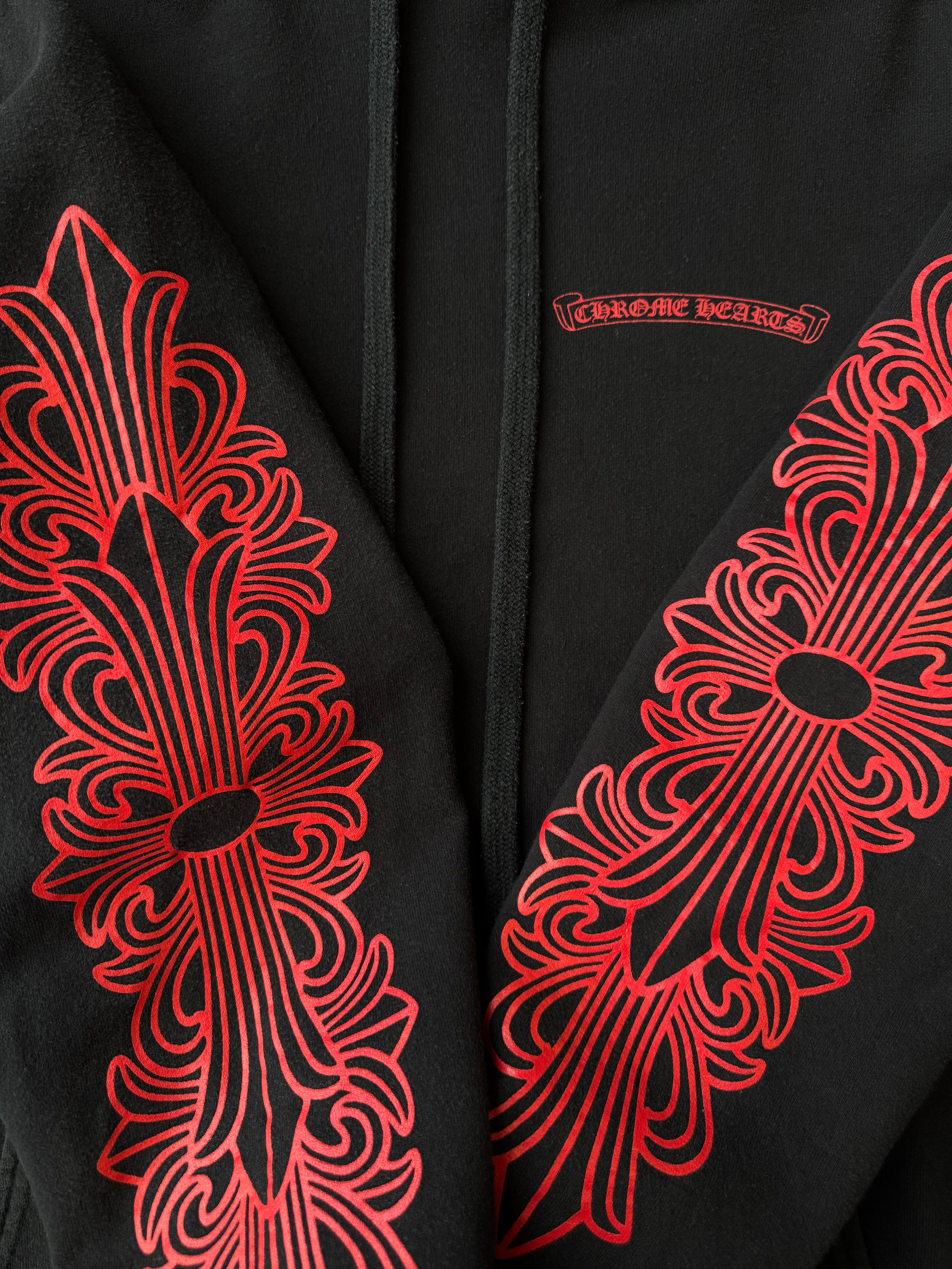 Chrome Hearts Red Floral Horse Shoe Hoodie