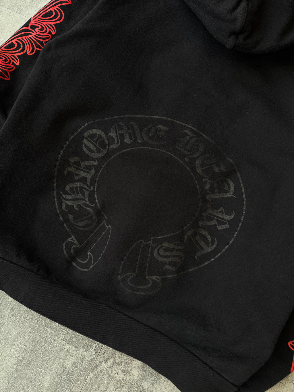Chrome Hearts Red Floral Horse Shoe Hoodie