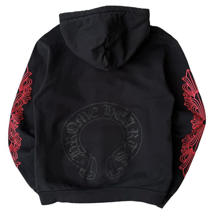 Chrome Hearts Red Floral Horse shoe Hoodie | Vitnage Clothing Store Canada