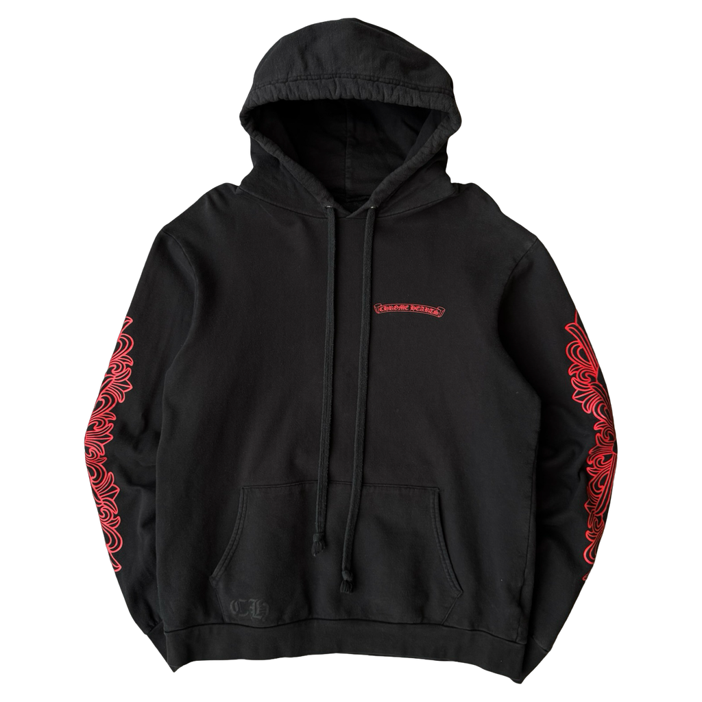 Chrome Hearts Red Floral Horse Shoe Hoodie