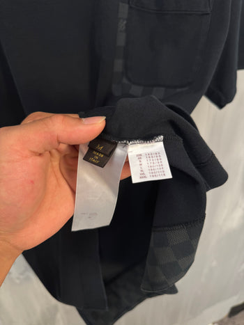 Louis Vuitton Damier Block Pocket Tee Black