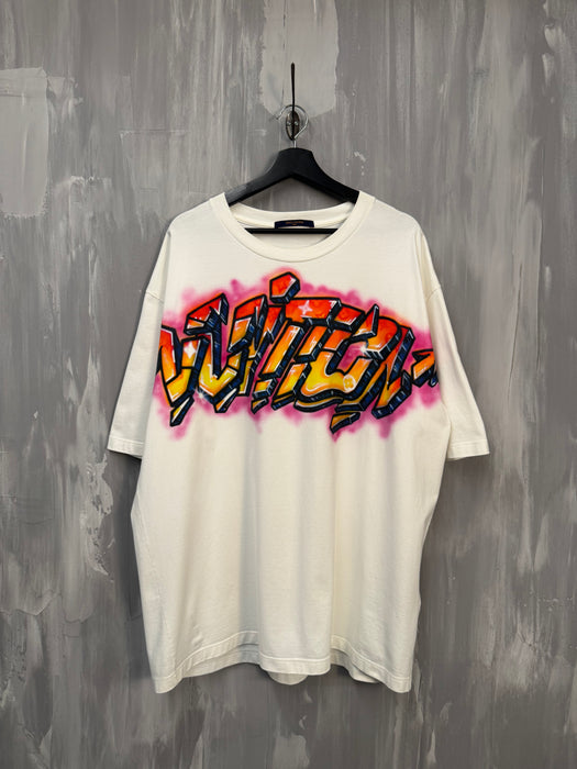 Louis Vuitton Graphite Logo Print Tee White | Vitnage Clothing Store Canada