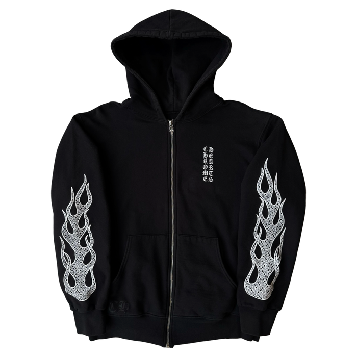 Chrome Hearts Flames Thermal Zip Up Hoodie | Vitnage Clothing Store Canada