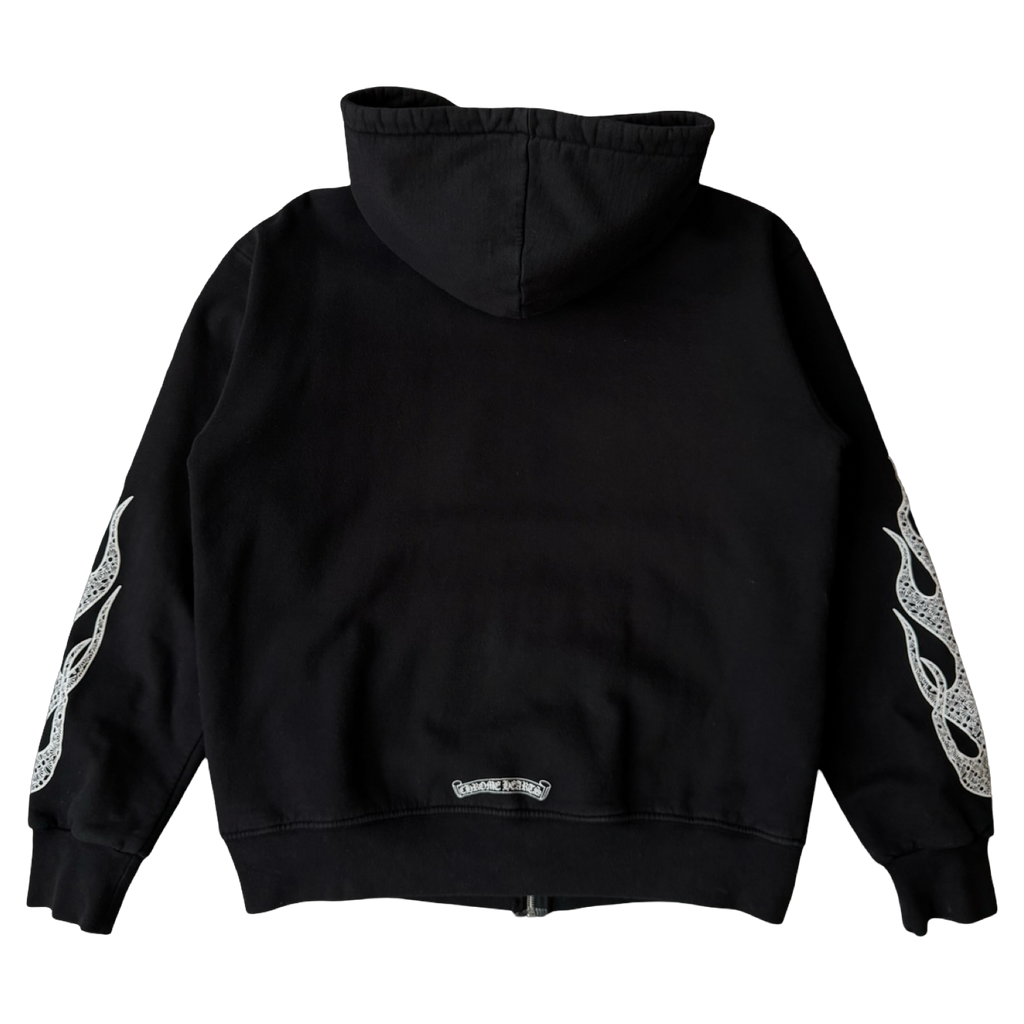 Chrome Hearts Flames Thermal Zip Up Hoodie