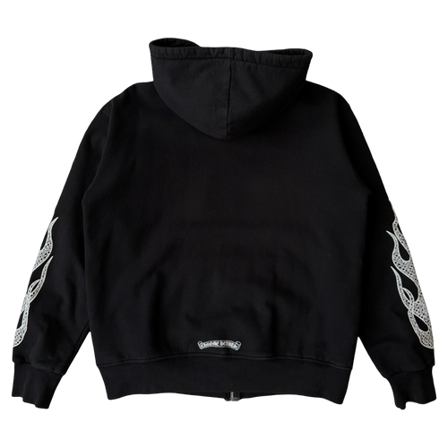 Chrome Hearts Flames Thermal Zip Up Hoodie | Vintage Clothing Store Canada