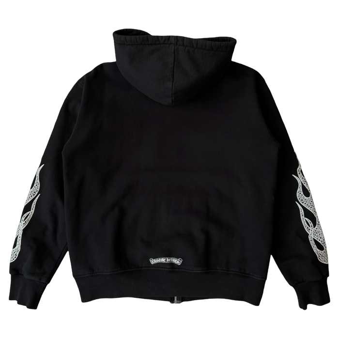 Chrome Hearts Flames Thermal Zip Up Hoodie | Vitnage Clothing Store Canada