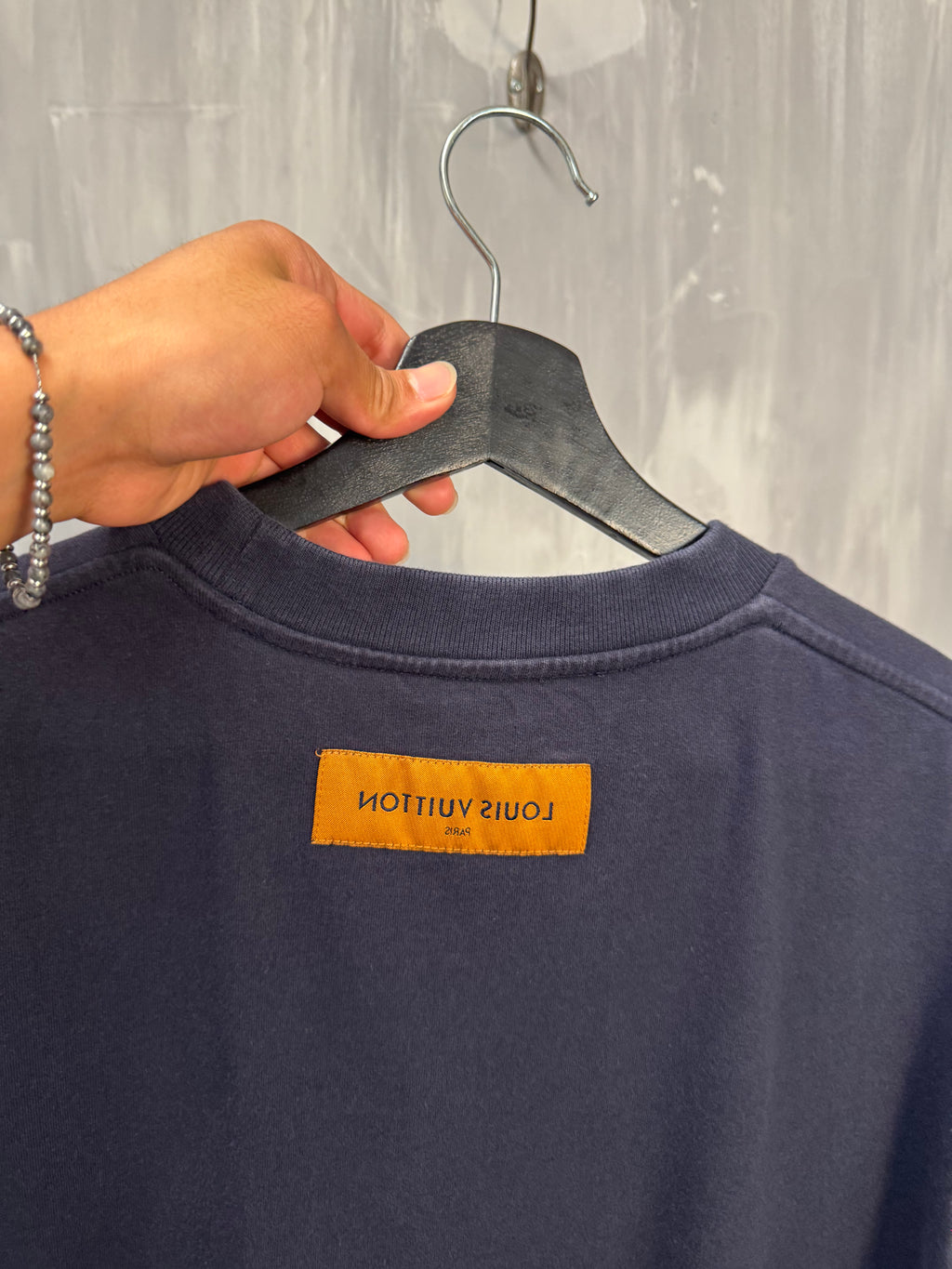 Louis Vuitton Flower Embroidered Tee Navy