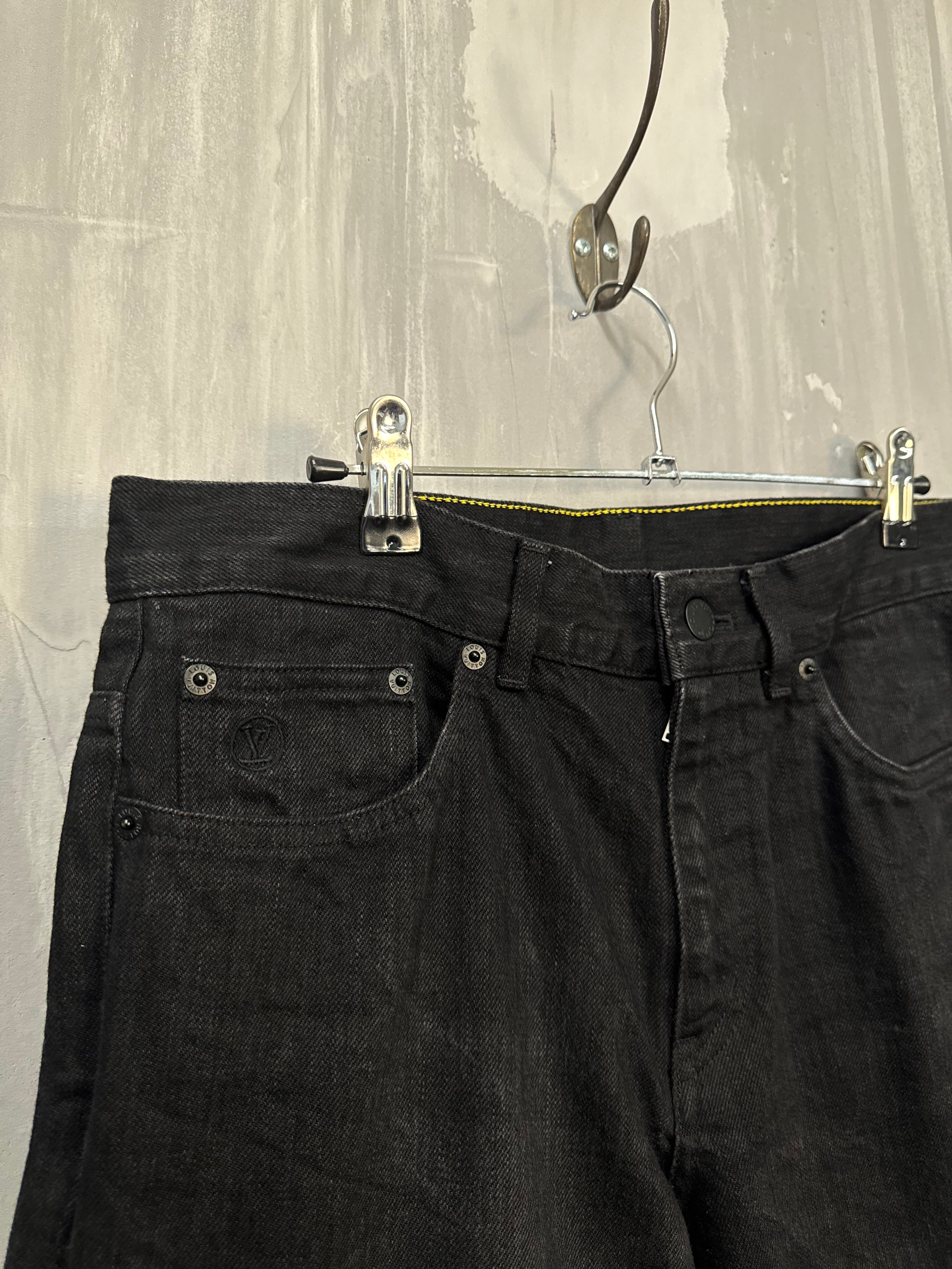 Louis Vuitton Monogram Patch Cotton Pants Black