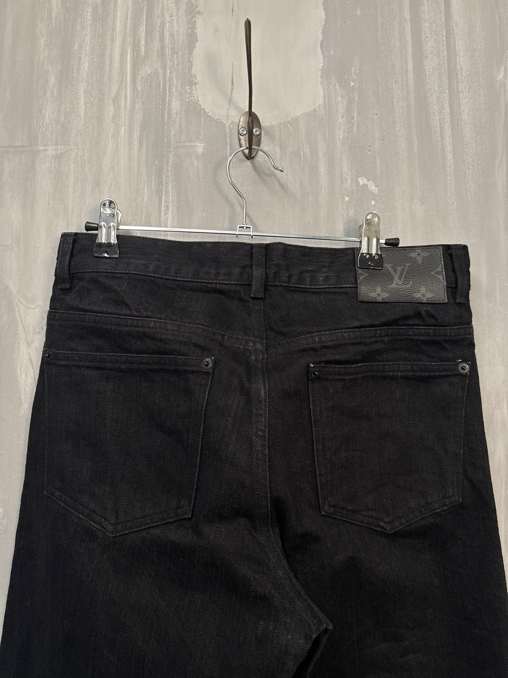 Louis Vuitton Monogram Patch Cotton Pants Black