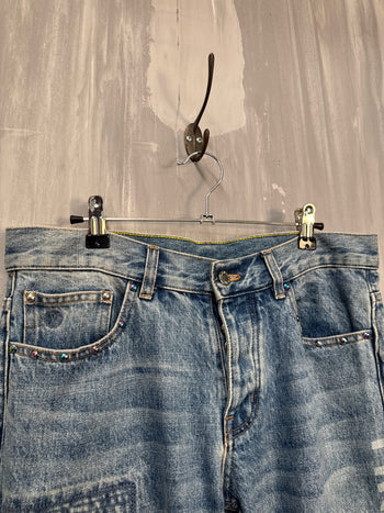 Louis Vuitton x Fragments Patched Embroidered Slim Denim Pants