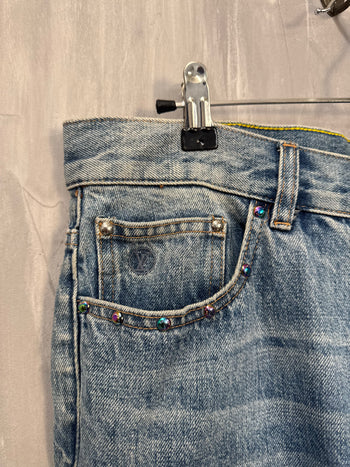 Louis Vuitton x Fragments Patched Embroidered Slim Denim Pants