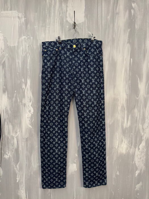 Louis Vuitton Monogram Denim Pants Blue | Vitnage Clothing Store Canada