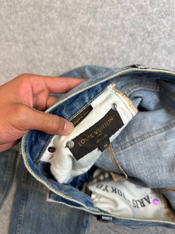 Louis Vuitton x Fragments Patched Embroidered Slim Denim Pants