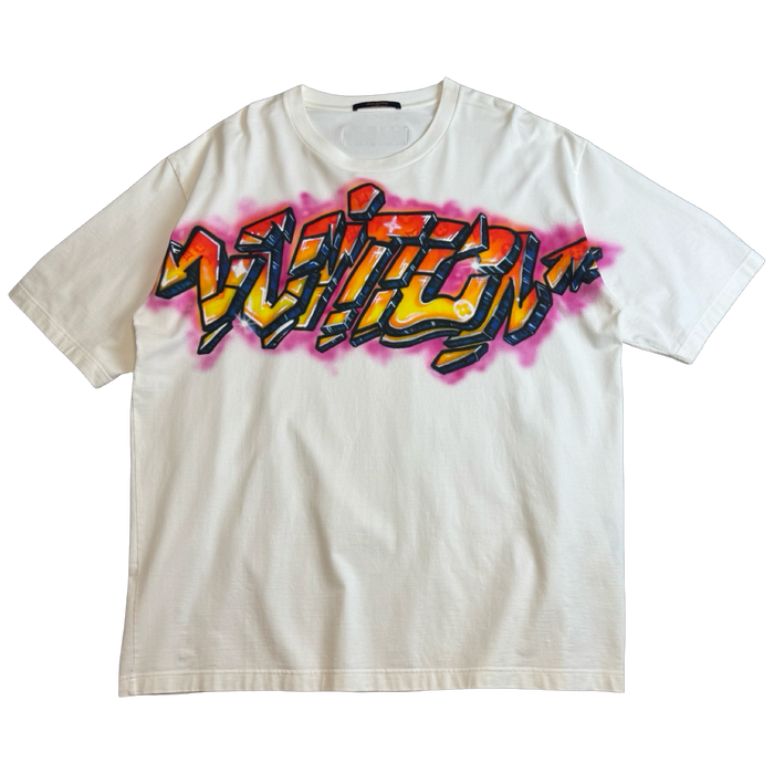 Louis Vuitton Graphite Logo Print Tee White | Vitnage Clothing Store Canada