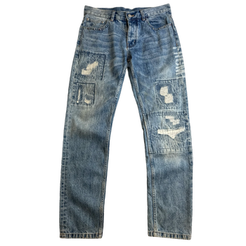 Louis Vuitton x Fragments Patched Embroidered Slim Denim Pants