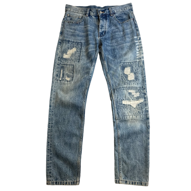 Louis Vuitton x Fragments Patched Embroidered Slim Denim Pants