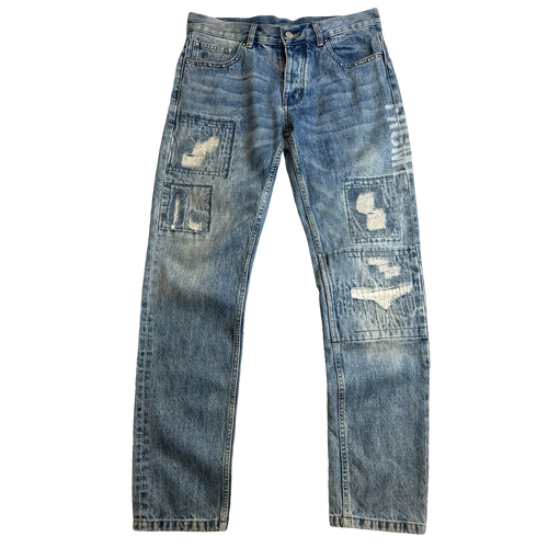 Louis Vuitton x Fragments Patched Embroidered Slim Denim Pants | Vintage Clothing Store Canada