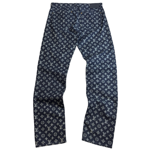 Louis Vuitton Monogram Denim Pants Blue | Vintage Clothing Store Canada