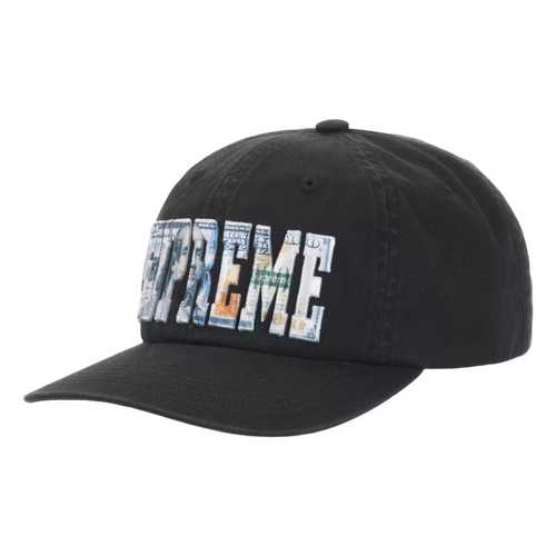 Supreme Embroidered Money Logo 6 Panel Hat Black | Vintage Clothing Store Canada