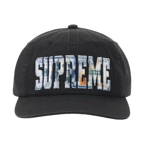 Supreme Embroidered Money Logo 6 Panel Hat Black | Vintage Clothing Store Canada