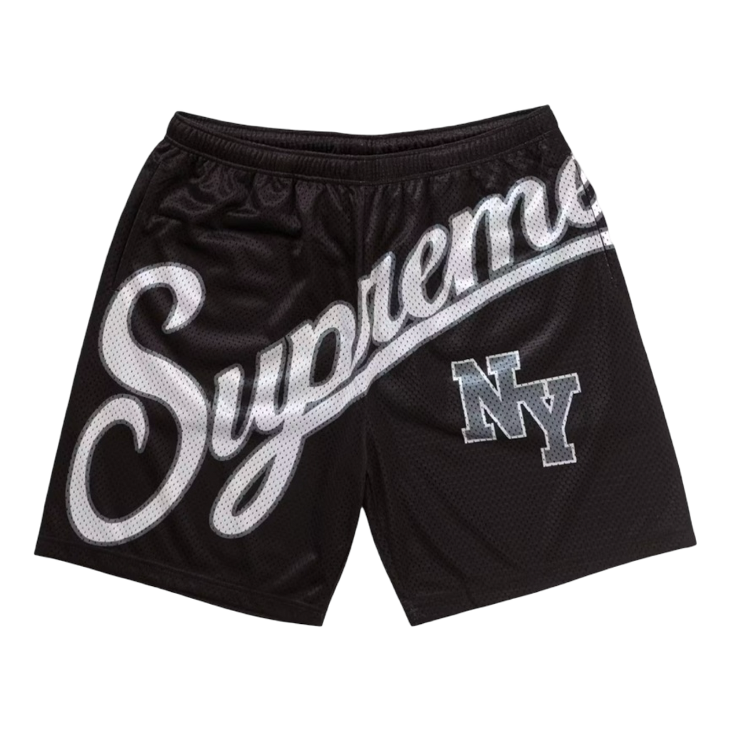 Supreme Big Script Mesh Shorts Black