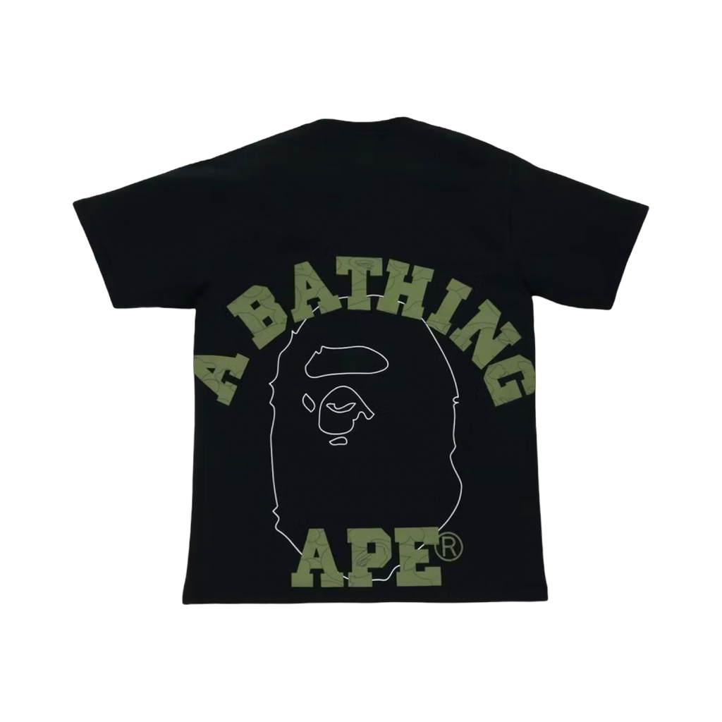 Bape Line 1st Camo Face Over College Tee Black/Green
