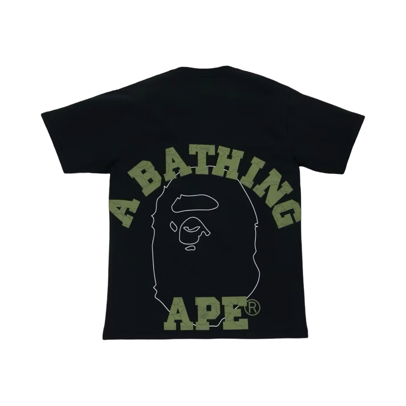 Bape Line 1st Camo Face Over College Tee Black/Green