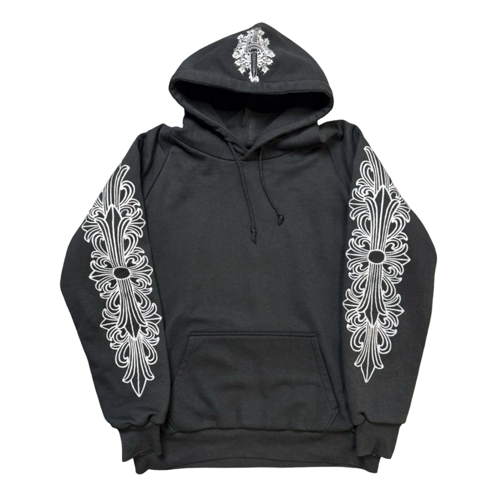 Vintage Chrome Hearts Floral Horse Shoe Thermal Hoodie