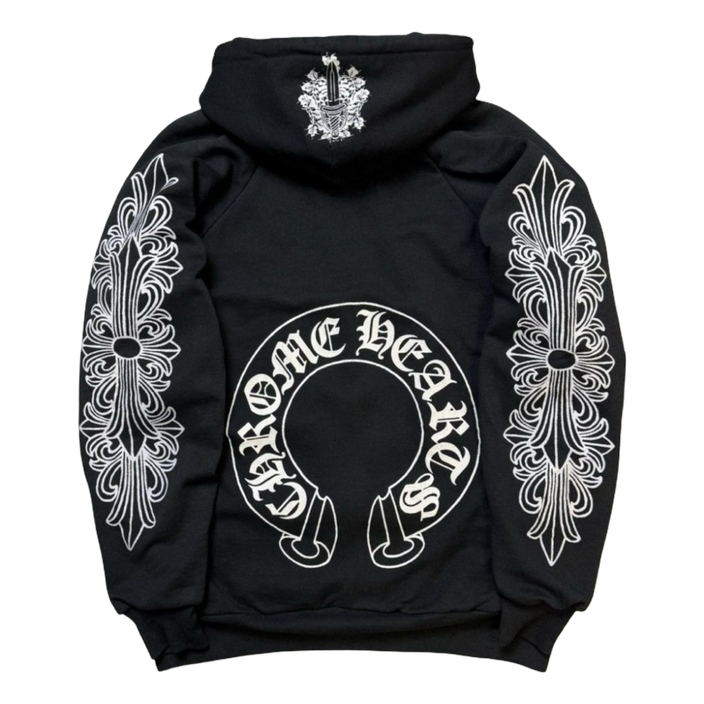 Vintage Chrome Hearts Floral Horse Shoe Thermal Hoodie