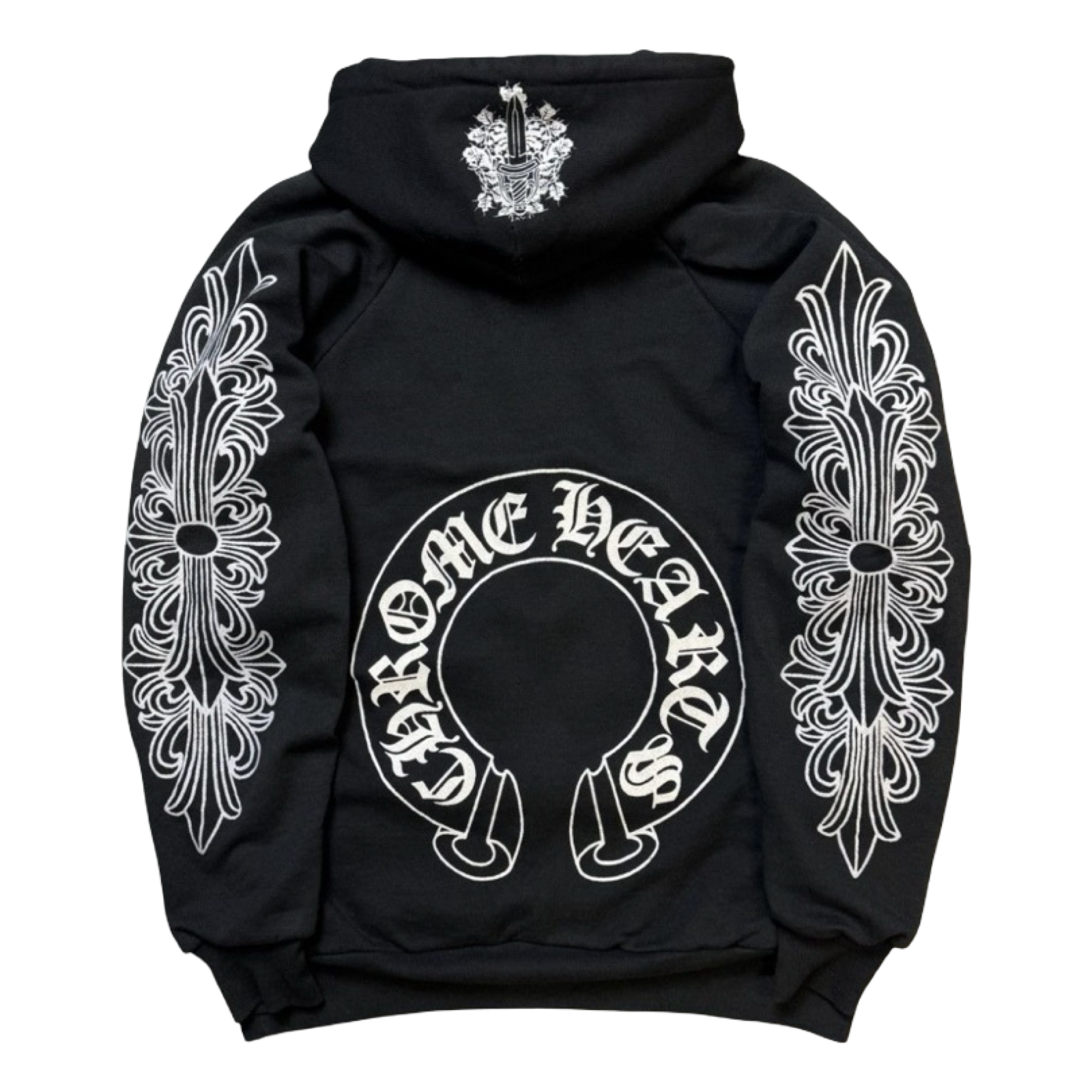 Vintage Chrome Hearts Floral Horse Shoe Thermal Hoodie