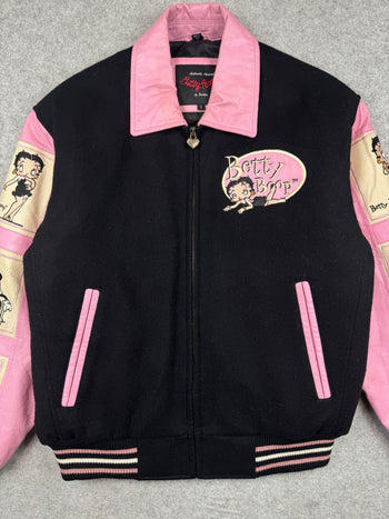Women's Vintage Betty Boop Pink Leather Jacket
