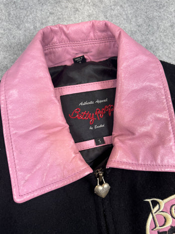Women's Vintage Betty Boop Pink Leather Jacket