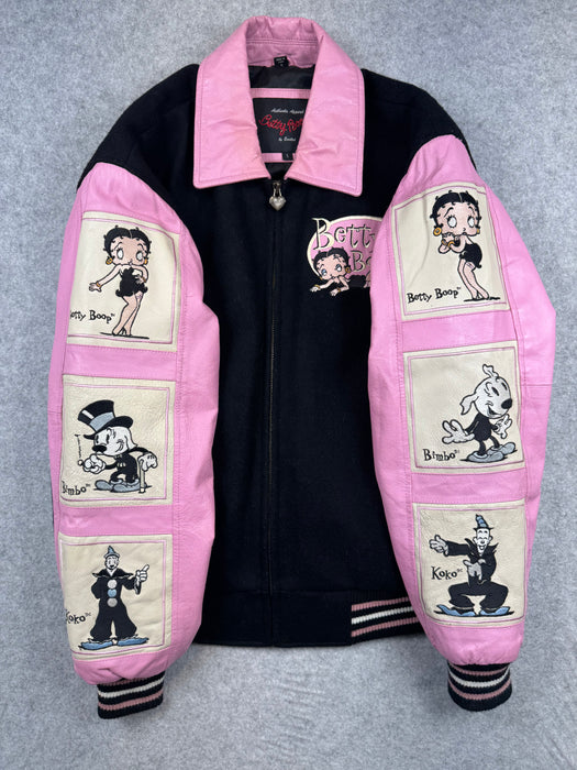 Women's Vintage Betty Boop Pink Leather Jacket | Vitnage Clothing Store Canada