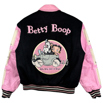 Women's Vintage Betty Boop Pink Leather Jacket