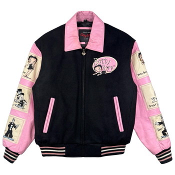 Women's Vintage Betty Boop Pink Leather Jacket