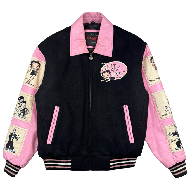 Women's Vintage Betty Boop Pink Leather Jacket