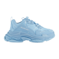 Balenciaga Triple S Logo Print Foam And Mesh Sneakers Light Blue (USED)