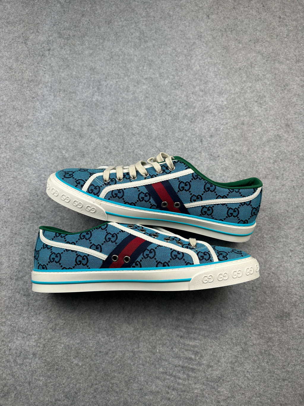 Gucci Tennis 1977 Light Blue Monogram Sneakers (NEW, NO BOX)