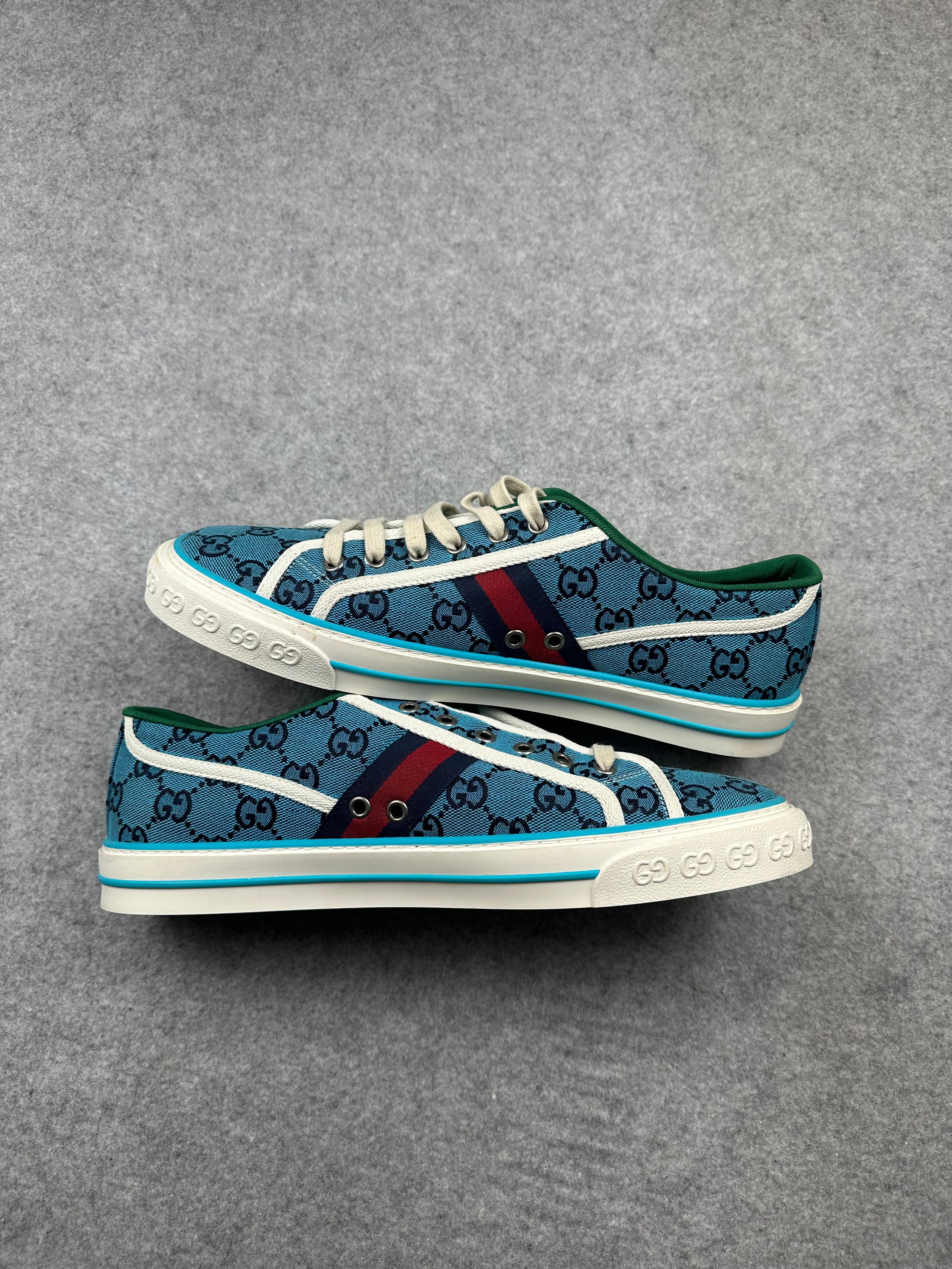 Gucci Tennis 1977 Light Blue Monogram Sneakers (NEW, NO BOX)