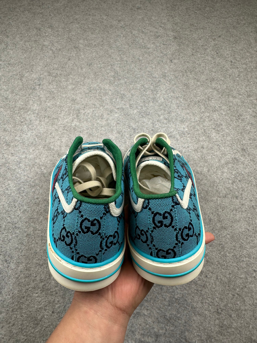 Gucci Tennis 1977 Light Blue Monogram Sneakers (NEW, NO BOX)