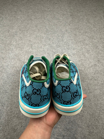 Gucci Tennis 1977 Light Blue Monogram Sneakers (NEW, NO BOX)