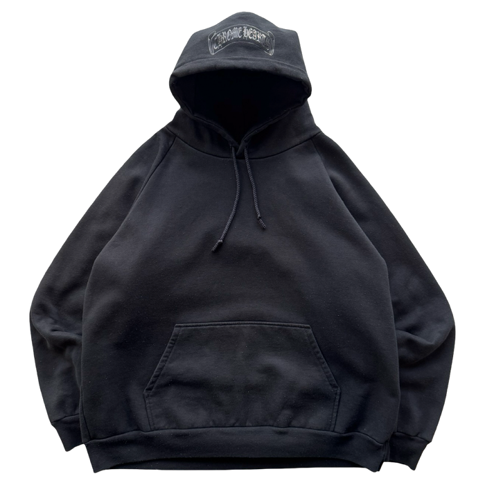 Vintage Chrome Hearts Scroll Logo Tonal Hoodie | Vitnage Clothing Store Canada
