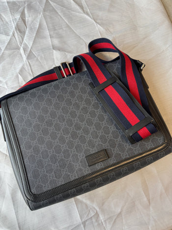 Gucci GG Leather Trimmed Crossbody Bag