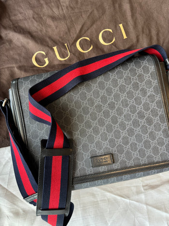 Gucci GG Leather Trimmed Crossbody Bag
