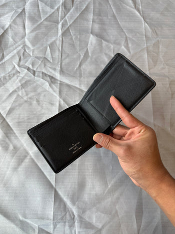 Louis Vuitton Monogram Eclipse Split Multiple Bifold Wallet Black/Grey