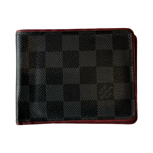 Louis Vuitton Damier Graphite Bifold Wallet Black/Red | Vintage Clothing Store Canada