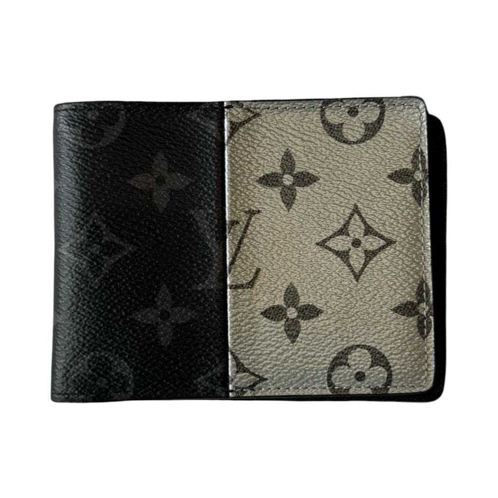 Louis Vuitton Monogram Eclipse Split Multiple Bifold Wallet Black/Grey